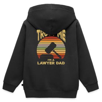 Rechtsanwalt Jurist Anwalt Papa - Kinder Premium Organic Zip Hoodie - Schwarz - Hinten - AI Model Kid Male (0cm)