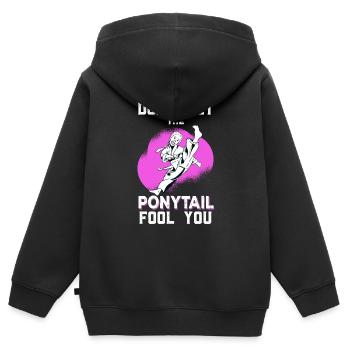 Karaté Fille Karaté Cadeaux Pour Les Amateurs de Karaté Karaté - Sweat Premium à capuche zippé enfant bio - noir - Dos - AI Model Kid Male (0cm)