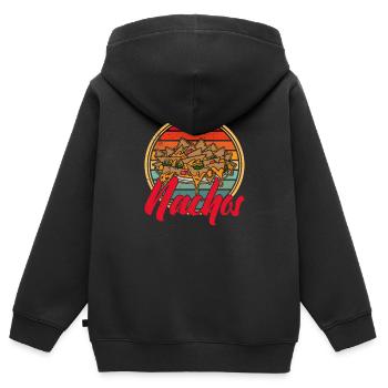 Cheese Nachos Jalapenos Mexico Mexican cuisine - Kinder Premium Organic Zip Hoodie - Schwarz - Hinten - AI Model Kid Male (0cm)