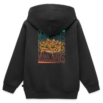 Nachos Cheese Jalapenos Mexico Mexican cuisine - Kinder Premium Organic Zip Hoodie - Schwarz - Hinten - AI Model Kid Male (0cm)