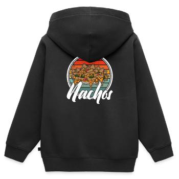 Cheese Nachos Jalapenos Mexico Mexican cuisine - Kinder Premium Organic Zip Hoodie - Schwarz - Hinten - AI Model Kid Male (0cm)