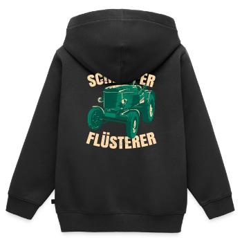 Schlepper Flüsterer - Kinder Premium Organic Zip Hoodie - Schwarz - Hinten - AI Model Kid Male (0cm)