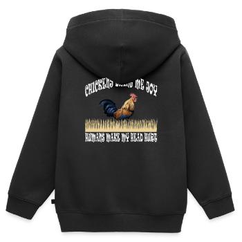 Huhn Hühner Hühnerstall Weihnachten Geschenk - Kinder Premium Organic Zip Hoodie - Schwarz - Hinten - AI Model Kid Male (0cm)