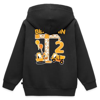2. Geburtstag Vorname Benjamin Bagger Deko - Kinder Premium Organic Zip Hoodie - Schwarz - Hinten - AI Model Kid Male (0cm)