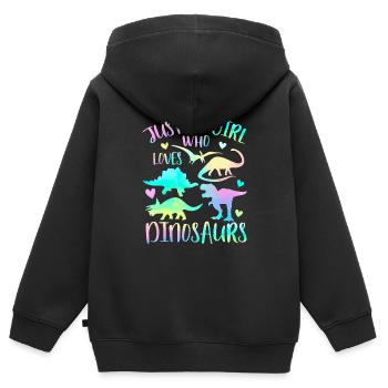 Just a Girl Who Loves Dinosaurs - Kids Premium Organic Zip-up Hoodie - black - Back - AI Model Kid Male (0cm)