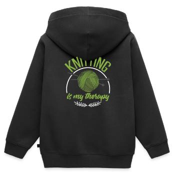 Funny Knitting idea Joke Knitter Quote - Kids Premium Organic Zip-up Hoodie - black - Back - AI Model Kid Male (0cm)