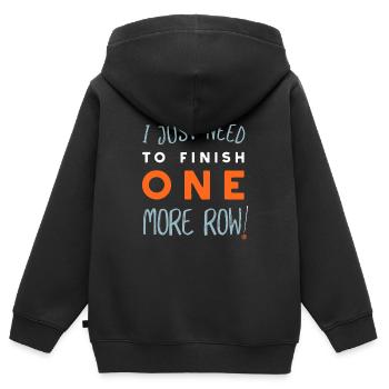 Funny Knitting Saying Design, Crochet - Kids Premium Organic Zip-up Hoodie - black - Back - AI Model Kid Male (0cm)