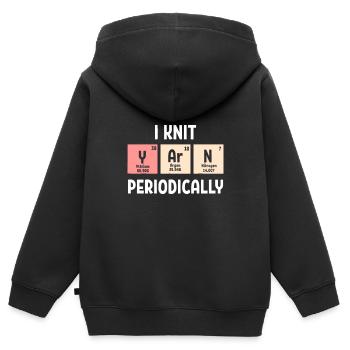 Scientist Knitting I Knit Yarn Periodically - Kids Premium Organic Zip-up Hoodie - black - Back - AI Model Kid Male (0cm)