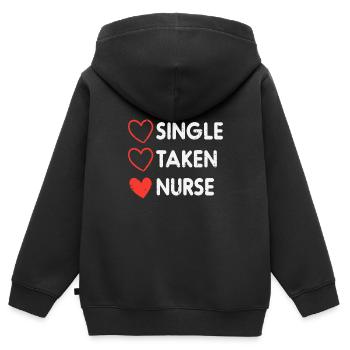 Single genommen Krankenschwester niedlich Valentinstag Stillen - Kinder Premium Organic Zip Hoodie - Schwarz - Hinten - AI Model Kid Male (0cm)