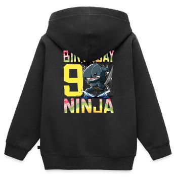 Shark Ninja I'm 9 - Action Unterwasser Geburtstag - Kinder Premium Organic Zip Hoodie - Schwarz - Hinten - AI Model Kid Male (0cm)