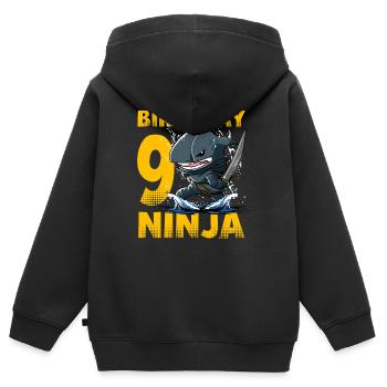 Shark Ninja I'm 9 - Action Unterwasser Geburtstag - Kinder Premium Organic Zip Hoodie - Schwarz - Hinten - AI Model Kid Male (0cm)