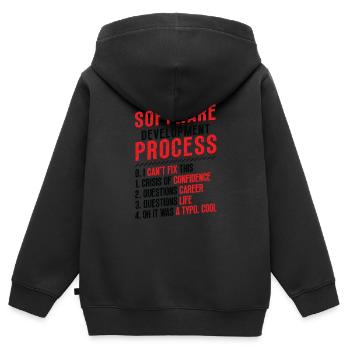 Software-Entwicklungsprozess, Programmierung - Kinder Premium Organic Zip Hoodie - Schwarz - Hinten - AI Model Kid Male (0cm)