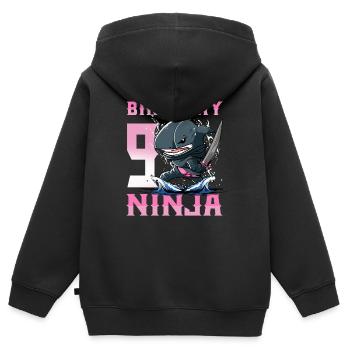 Shark Ninja I'm 9 - Action Unterwasser Geburtstag - Kinder Premium Organic Zip Hoodie - Schwarz - Hinten - AI Model Kid Male (0cm)