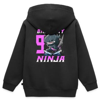 Shark Ninja I'm 9 - Action Unterwasser Geburtstag - Kinder Premium Organic Zip Hoodie - Schwarz - Hinten - AI Model Kid Male (0cm)