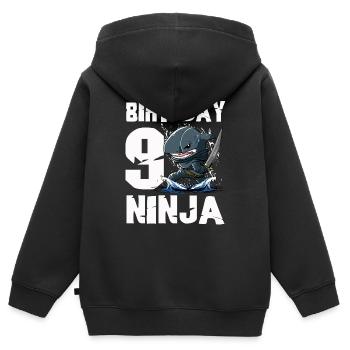 Shark Ninja I'm 9 - Action Unterwasser Geburtstag - Kinder Premium Organic Zip Hoodie - Schwarz - Hinten - AI Model Kid Male (0cm)