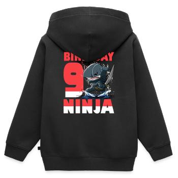 Shark Ninja I'm 9 - Action Unterwasser Geburtstag - Kinder Premium Organic Zip Hoodie - Schwarz - Hinten - AI Model Kid Male (0cm)