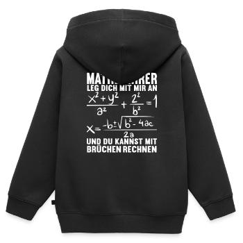Mathe Mathelehrer - Kinder Premium Organic Zip Hoodie - Schwarz - Hinten - AI Model Kid Male (0cm)