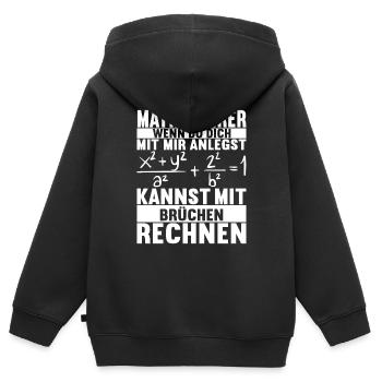 Mathe Mathelehrer - Kinder Premium Organic Zip Hoodie - Schwarz - Hinten - AI Model Kid Male (0cm)