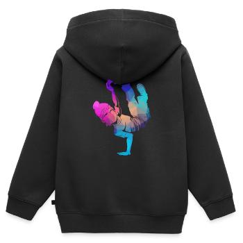 Breakdance B-Boy Breaker Breakdancer B-Girl HipHop - Kinder Premium Organic Zip Hoodie - Schwarz - Hinten - AI Model Kid Male (0cm)