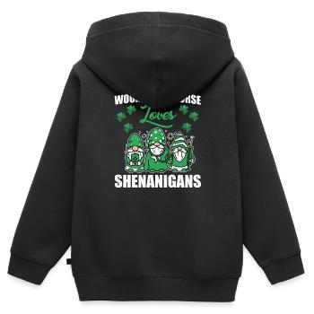 Infirmière en soins des plaies Saint-Patrick - Sweat Premium à capuche zippé enfant bio - noir - Dos - AI Model Kid Male (0cm)