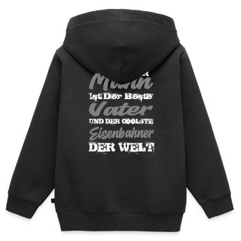 Eisenbahner - Kinder Premium Organic Zip Hoodie - Schwarz - Hinten - AI Model Kid Male (0cm)