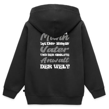 Anwalt - Kinder Premium Organic Zip Hoodie - Schwarz - Hinten - AI Model Kid Male (0cm)
