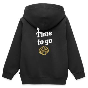 Camino de Santiago Camino de Santiago Pèlerins - Sweat Premium à capuche zippé enfant bio - noir - Dos - AI Model Kid Male (0cm)