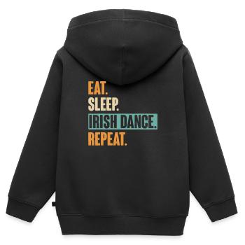 Eat Sleep Irish Dance Repeat - Irish dancing - Kids Premium Organic Zip-up Hoodie - black - Back - AI Model Kid Male (0cm)