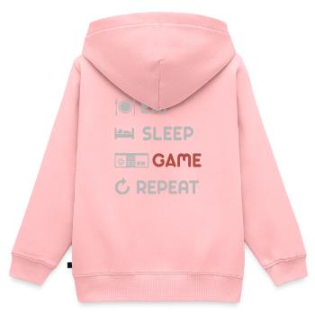 Eat Sleep Game Repeat Graphic - Kids Premium Organic Zip-up Hoodie - rose - Back - AI Model Kid Female (0cm)