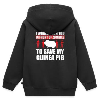 Meerschweinchen-Idee, Save My Pet Meerschweinchen - Kinder Premium Organic Zip Hoodie - Schwarz - Hinten - AI Model Kid Male (0cm)