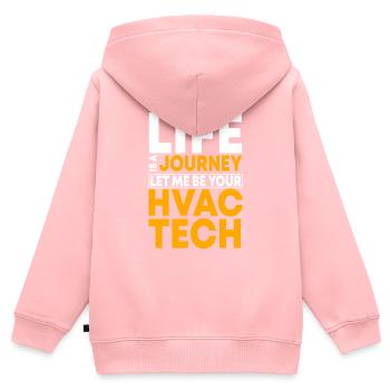 Technicien CVC - Sweat Premium à capuche zippé enfant bio - rose - Dos - AI Model Kid Female (0cm)