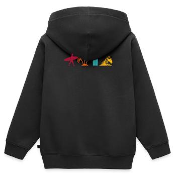 Surfen Retro Surfer Vintage Surf Wakeboard Wasser - Kinder Premium Organic Zip Hoodie - Schwarz - Hinten - AI Model Kid Male (0cm)