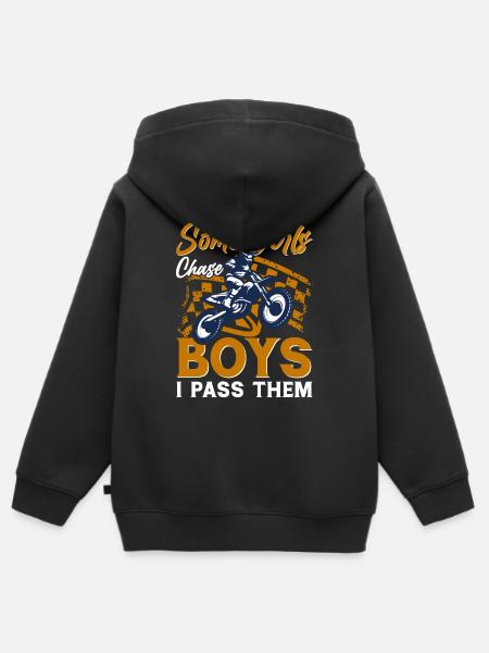 Motocross Mädchen - Kinder Premium Organic Zip Hoodie - Schwarz
