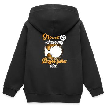 Puffer fish is my home Giant puffer fish - Kids Premium Organic Zip-up Hoodie - black - Back - AI Model Kid Male (0cm)