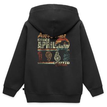 Avril 1963 Anniversaire Avril 1963 Avril - Sweat Premium à capuche zippé enfant bio - noir - Dos - AI Model Kid Male (0cm)
