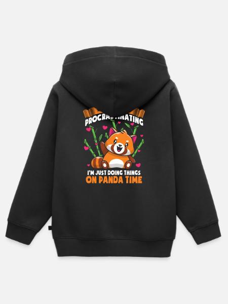 Solo estoy haciendo cosas en Panda Time - Hoodie Premium med dragkedja barn ekologisk - svart