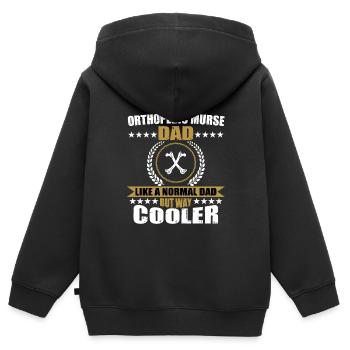 Retro Ferry Vêtements Porte-conteneurs - Sweat Premium à capuche zippé enfant bio - noir - Dos - AI Model Kid Male (0cm)
