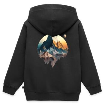 SURREAL - Kids Premium Organic Zip-up Hoodie - black - Back - AI Model Kid Male (0cm)