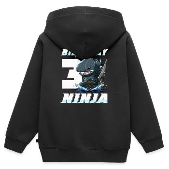 Shark Ninja I'm 3 - Action Underwater Birthday - Kids Premium Organic Zip-up Hoodie - black - Back - AI Model Kid Male (0cm)