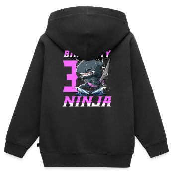 Shark Ninja I'm 3 - Action Underwater Birthday - Kids Premium Organic Zip-up Hoodie - black - Back - AI Model Kid Male (0cm)
