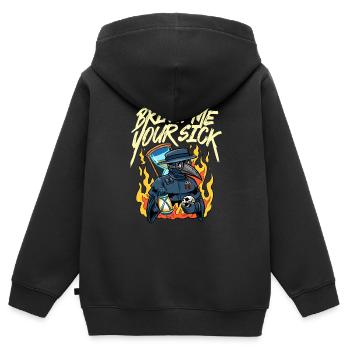 Seuchendoktor-Outfit Seuchendoktor-Maske Medikamente - Kinder Premium Organic Zip Hoodie - Schwarz - Hinten - AI Model Kid Male (0cm)