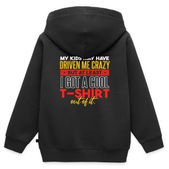 Meine Kinder haben mich in den Wahnsinn getrieben - Kinder Premium Organic Zip Hoodie - Schwarz - Hinten - AI Model Kid Male (0cm)