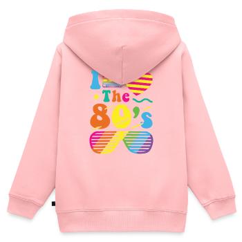 80er Jahre Retro Vintage Kostüm Jahr 80 Liebe - Kinder Premium Organic Zip Hoodie - Rosa - Hinten - AI Model Kid Female (0cm)