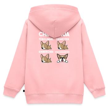 Hund Chihuahua - Kinder Premium Organic Zip Hoodie - Rosa - Hinten - AI Model Kid Female (0cm)