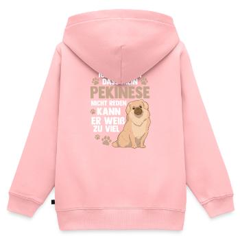 Pekinese weiß zu viel Peking-Palasthund - Kinder Premium Organic Zip Hoodie - Rosa - Hinten - AI Model Kid Female (0cm)