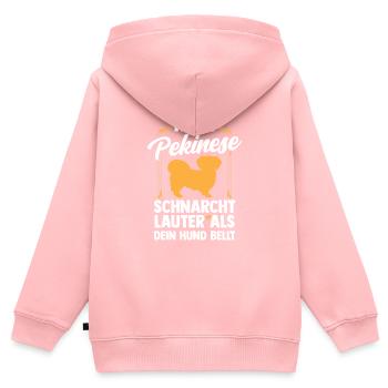 Pekinese schnarcht lauter Peking-Palasthund - Kinder Premium Organic Zip Hoodie - Rosa - Hinten - AI Model Kid Female (0cm)