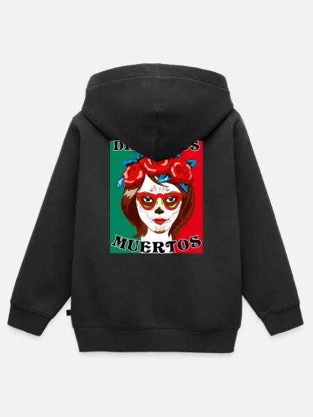 DIA DE LOS MUERTOS - Kinder Premium Organic Zip Hoodie - Schwarz