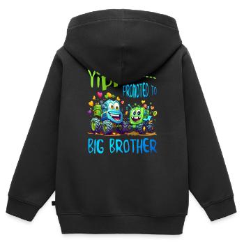 Big Brother Tractor and Dump Truck - Promu au - Sweat Premium à capuche zippé enfant bio - noir - Dos - AI Model Kid Male (0cm)