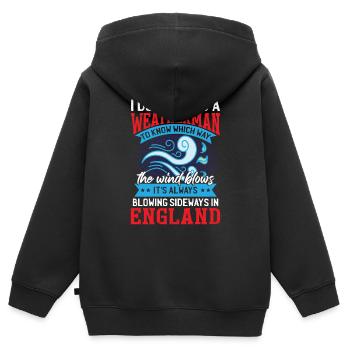 Je n’ai pas besoin d’un météorologue - Sweat Premium à capuche zippé enfant bio - noir - Dos - AI Model Kid Male (0cm)