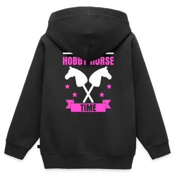 Hobby Cavalier Hobby Horsing - Sweat Premium à capuche zippé enfant bio - noir - Dos - AI Model Kid Male (0cm)